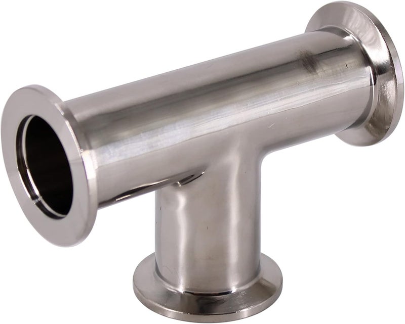 HFS (R) KF25 (NW25) Tee 3-Way Vacuum Fitting, Flange Tee, Stainless Steel 304 - Image 1